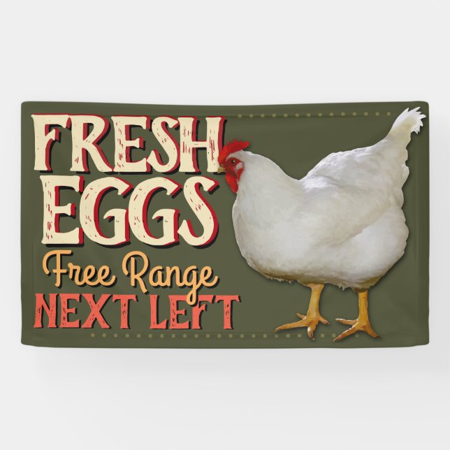 Farm Fresh Eggs For Sale Customisable Banner Sign (Horizontal)