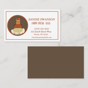Farm Fresh Eggs Fore Sale  Business Card