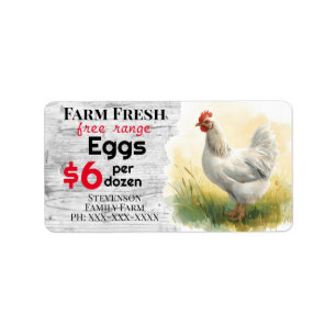 Farm Fresh Eggs Free Range Carton Chickens Label