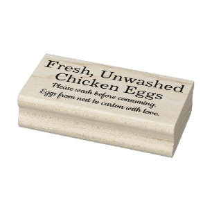 Farm Fresh Eggs Monogram Egg Carton Rubber Stamp