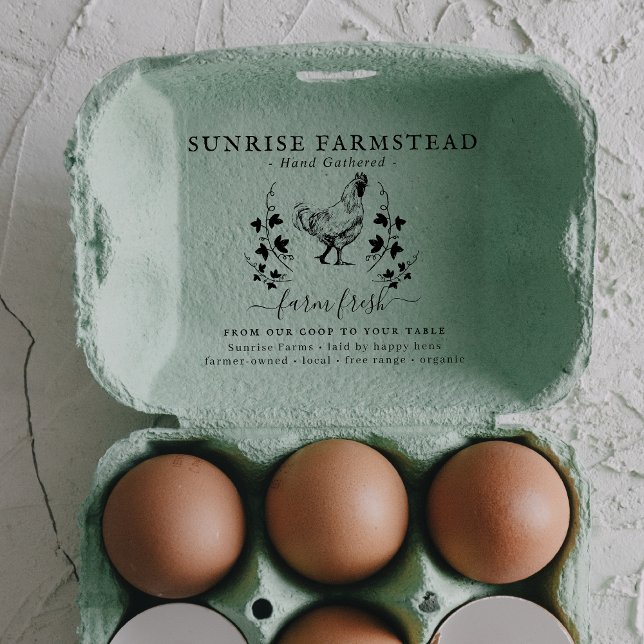 Farm Fresh Eggs |  Monogram Egg Carton Stamp (Creator Uploaded)