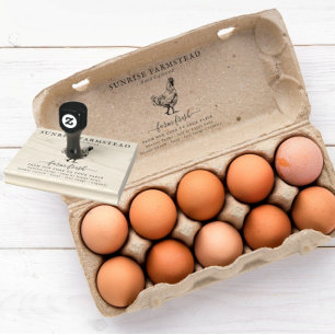 Farm Fresh Eggs    Monogram Egg Carton Stamp