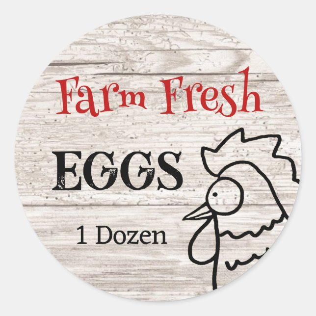 Farm Fresh Eggs Nosey Rooster Classic Round Sticker (Front)