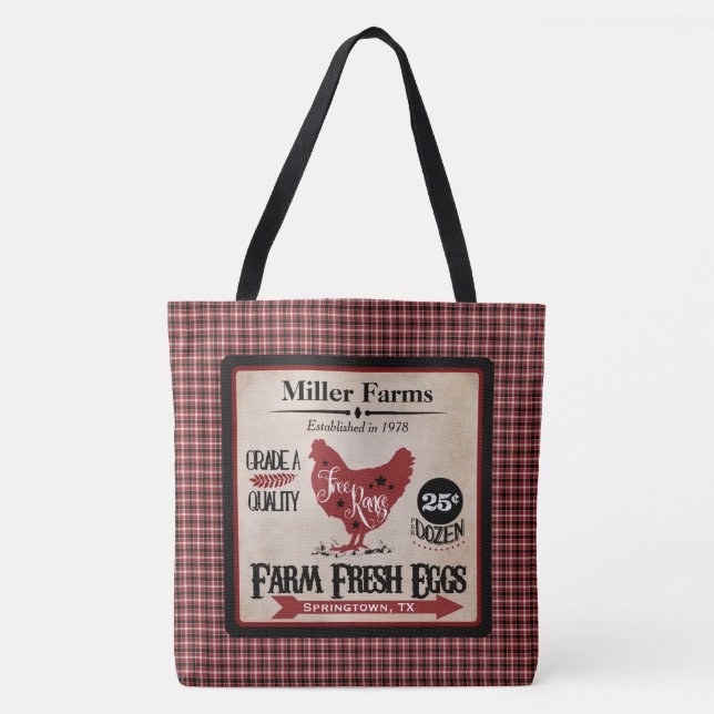 Farm Fresh Eggs Personalised Tote (Front)