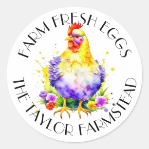 Farm Fresh Eggs   Personalized Classic Round Sticker