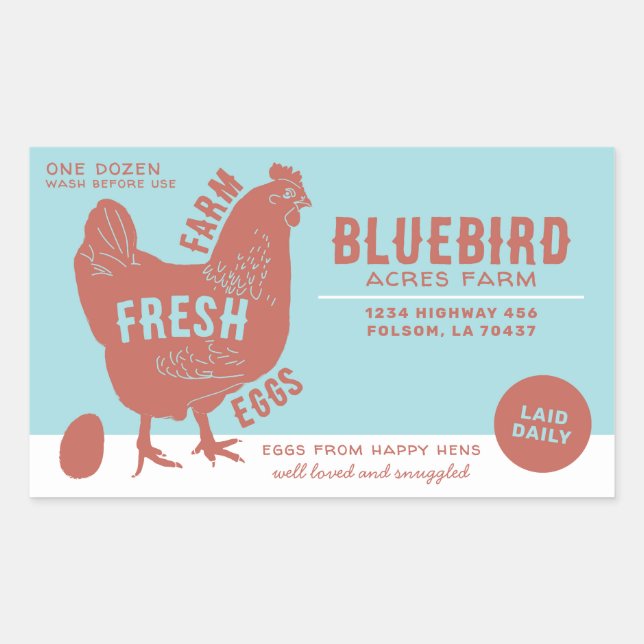 Farm Fresh Eggs Rectangular Sticker (Front)