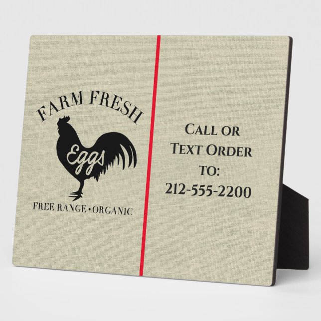 Farm Fresh Eggs Roadside Biz Tabletop Plaque (Side)