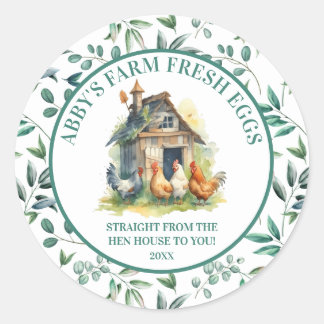 Farm Fresh Eggs Straight From the Hen House Classic Round Sticker