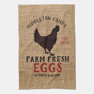 Farm Fresh 🥚🐓 Eggs Tea Towel