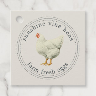 Farm Fresh Eggs Vintage Hen Modern Egg Carton Grey Favour Tags