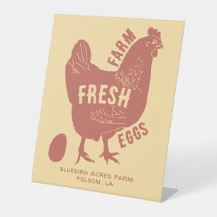 Farm Fresh Eggs with company farm name Pedestal Sign