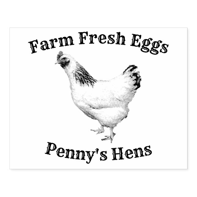 Farm Fresh Eggs Your Name Chicken Hens  Egg Stamp  (Imprint)
