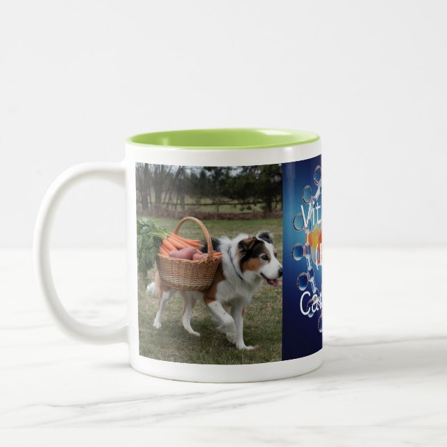 Farm-Fresh Fetch: A Loyal Friend's Harvest Journey Two-Tone Coffee Mug (Left)