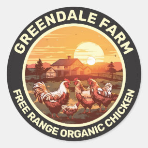 Farm Fresh Free Range Chicken Classic Round Sticker