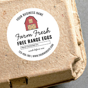 Farm Fresh Free Range Eggs Label Modern Design
