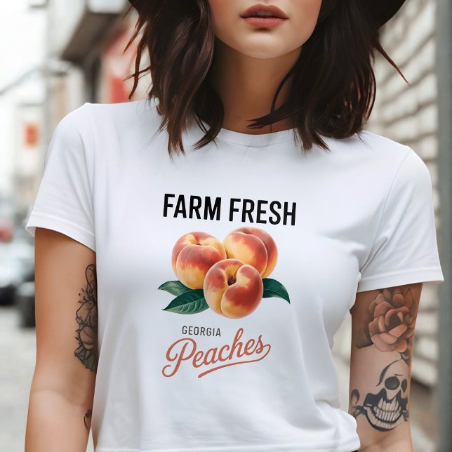 Farm Fresh Georgia Peaches Peach Fruit Lover T-Shirt (Creator Uploaded)