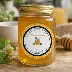 Farm Fresh Local Clover Honey Jar Label Sticker