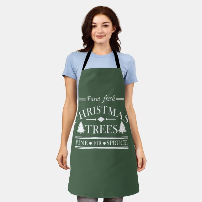 Farm fresh Merry Christmas trees Apron (Worn)
