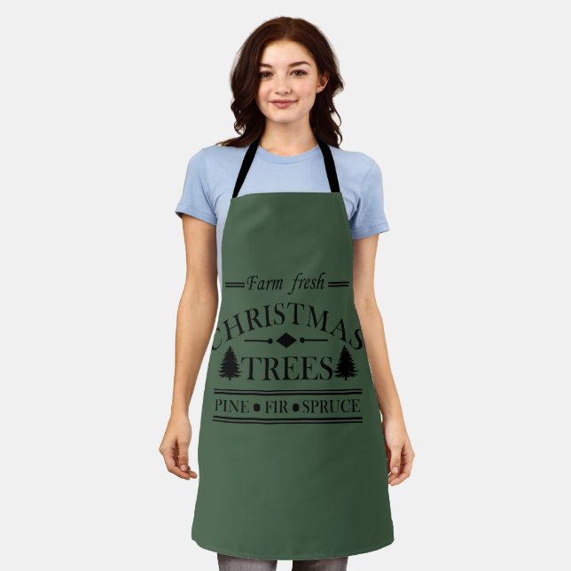 Farm fresh Merry Christmas trees Apron (Worn)