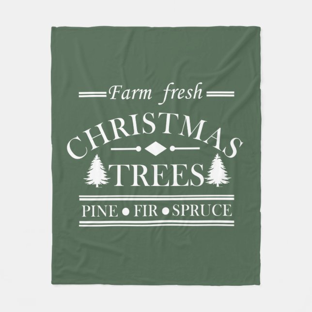 Farm fresh Merry Christmas trees Fleece Blanket (Front)
