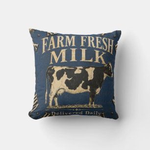 Farm Fresh Milk Delivered Daily Rustic Dairy Farm Cushion