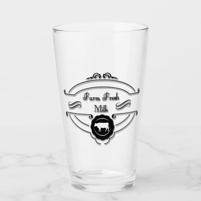 Farm Fresh Milk Drinking Glass (Front)