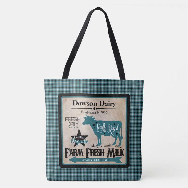 Farm Fresh Milk Personalised Tote Bag (Front)