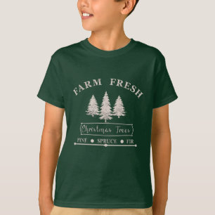 Farm Fresh Modern Christmas Pine trees T-Shirt