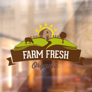 Farm Fresh Organic Small Business Window Cling