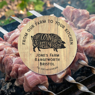 Farm Fresh Pork Sticker Rustic Pig Logo Label