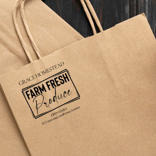Farm Fresh Produce Farmers Market Add Name Rubber Stamp