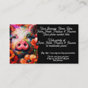 Farm Fresh Produce & Flowers Shop Sales Etsy  Business Card