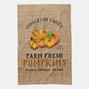 Farm Fresh Pumpkin Tea Towel