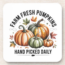 Farm Fresh Pumpkins Beverage Coaster