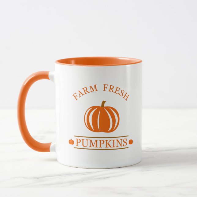 Farm fresh pumpkins fall autumn mug (Left)