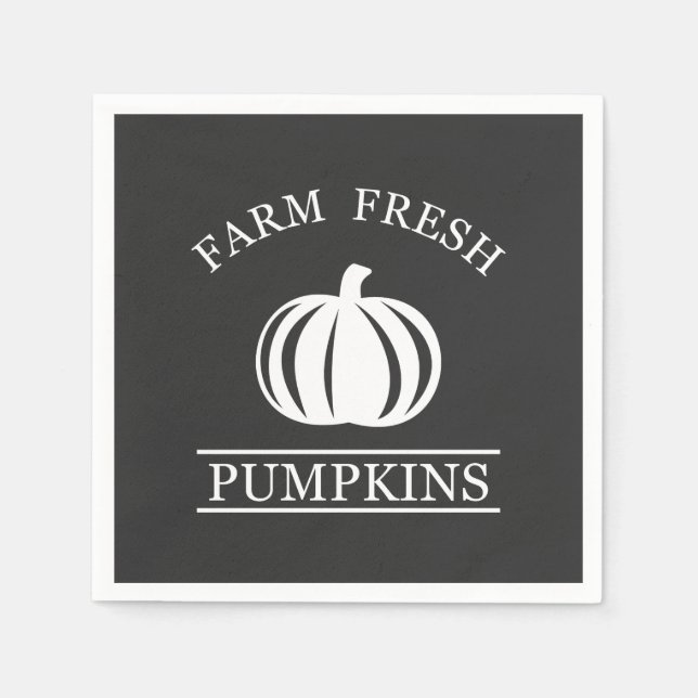 Farm fresh pumpkins fall autumn napkin (Front)