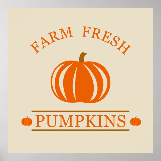 Farm fresh pumpkins fall autumn poster (Front)