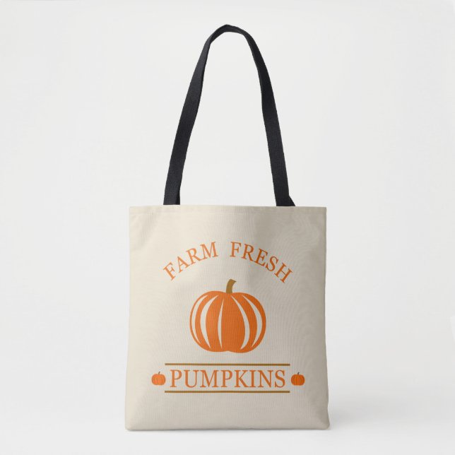 Farm fresh pumpkins fall autumn tote bag (Front)