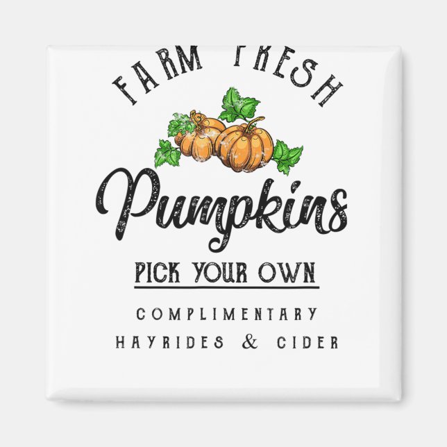 Farm Fresh Pumpkins Fall Halloween retro Magnet (Front)