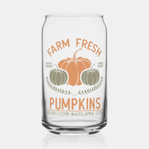Farm Fresh Pumpkins   Hand Picked Can Glass