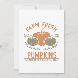 Farm Fresh Pumpkins   Hand Picked Card