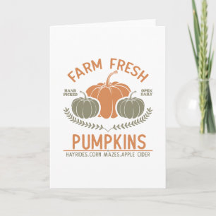 Farm Fresh Pumpkins   Hand Picked Card