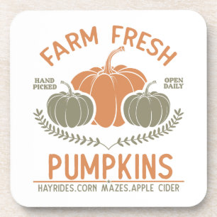 Farm Fresh Pumpkins Hand Picked Coaster