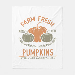 Farm Fresh Pumpkins   Hand Picked Fleece Blanket