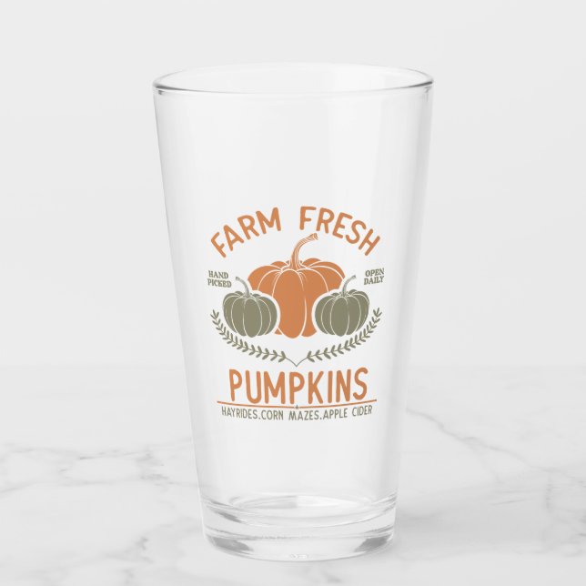 Farm Fresh Pumpkins | Hand Picked Glass (Front)