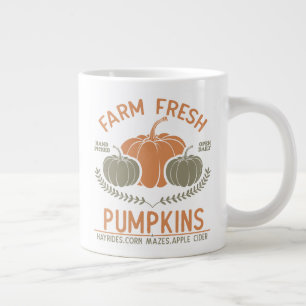 Farm Fresh Pumpkins   Hand Picked Large Coffee Mug