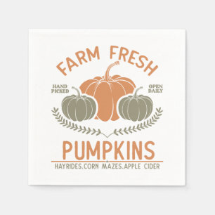 Farm Fresh Pumpkins Hand Picked Napkin