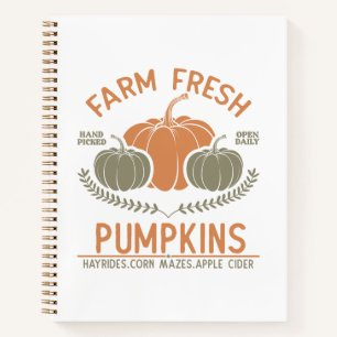 Farm Fresh Pumpkins   Hand Picked Notebook