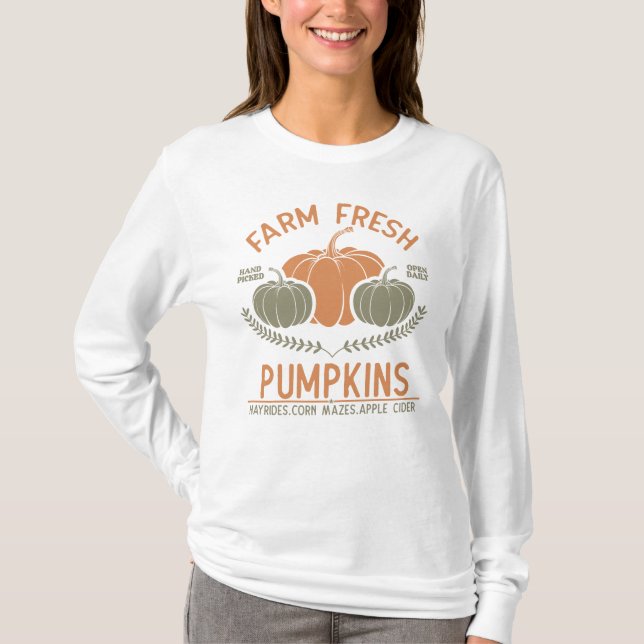 Farm Fresh Pumpkins | Hand Picked T-Shirt (Front)