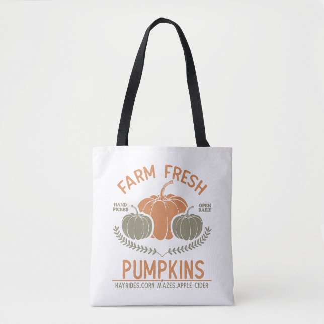 Farm Fresh Pumpkins | Hand Picked Tote Bag (Front)